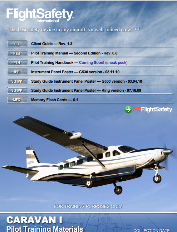 FlightSafety Cessna Caravan 208 Pilot Training Materials (Digital PDF)