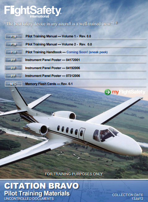 FlightSafety Cessna Citation Bravo Pilot Training Materials (Digital PDF)