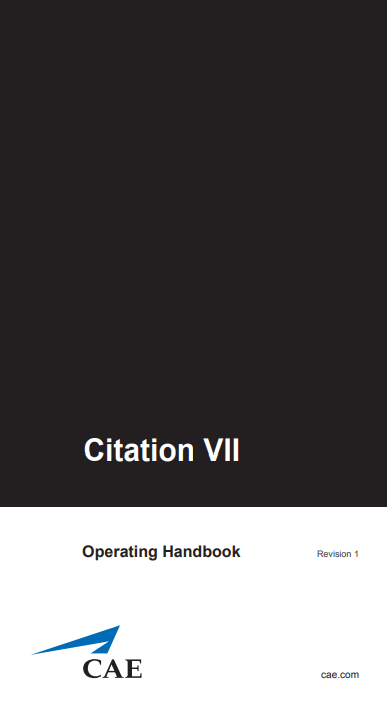 CAE SimuFlite Cessna Citation VII Operating Handbook (Digital PDF)