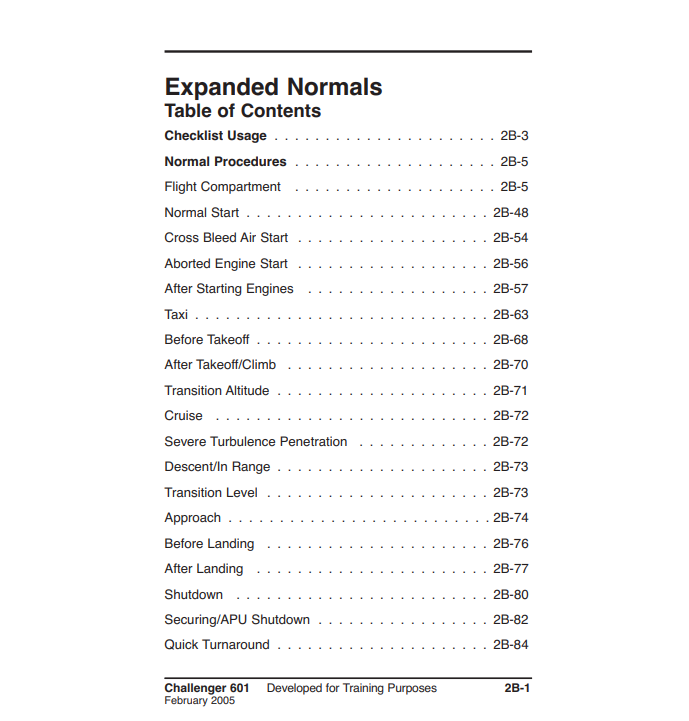Bombardier Challenger CL-601-3A Flight Crew Checklist (Digital PDF)
