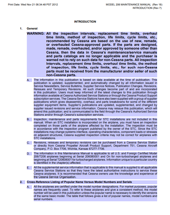 Cessna 206 Maintenance Manual (Digital PDF) - Image 2