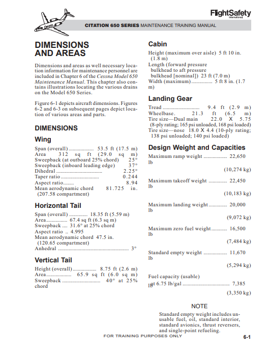 FlightSafety Cessna Citation 650 Series Maintenance Training Manual Volume 1 (Digital PDF) - Image 7