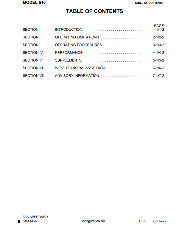 Cessna Citation Mustang Model 510 FAA Approved Airplane Flight Manual (Digital PDF) - Image 6
