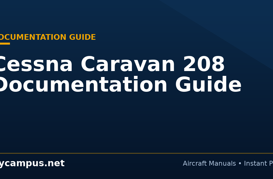 Cessna Caravan 208 Documentation Guide - Flycampus