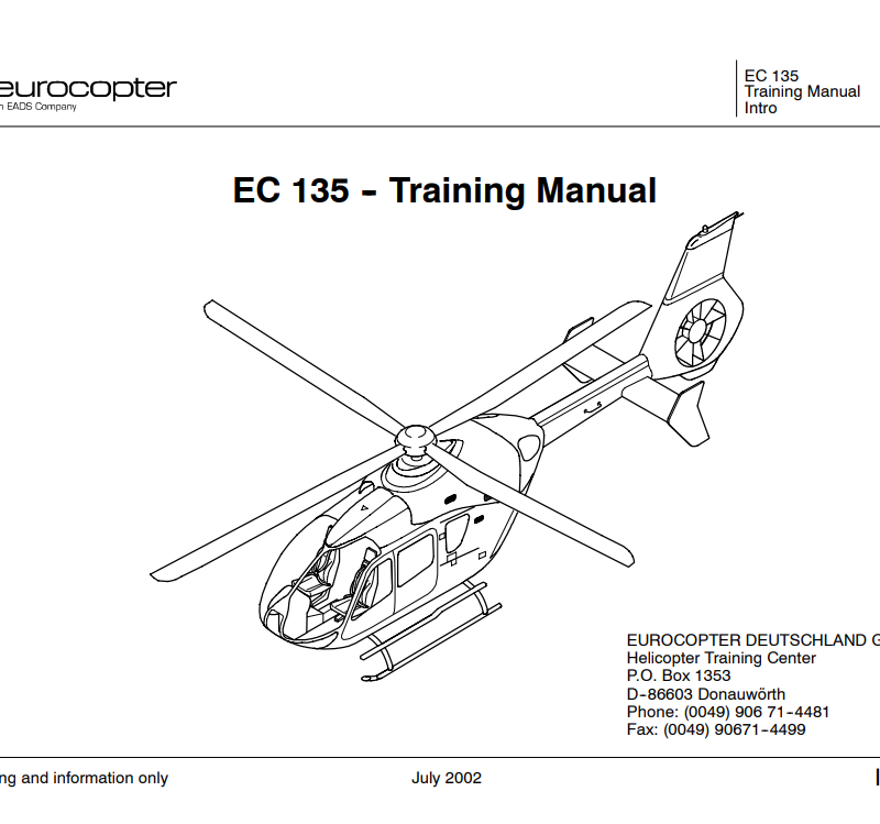 Eurocopter EC 135 Training Manual (Digital PDF)