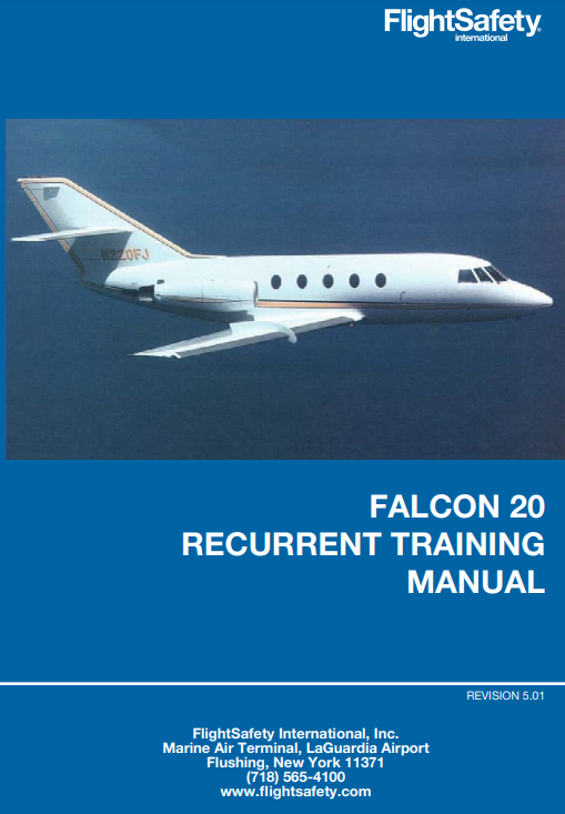 FlightSafety Dassault Falcon 20 Recurrent Training Manual (Digital PDF)