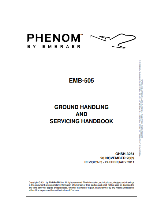 Embraer Phenom 300 Ground Handling and Servicing Handbook (Digital PDF)