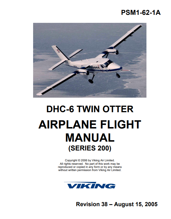 Viking DHC-6 Twin Otter Airplane Flight Manual (Digital PDF)