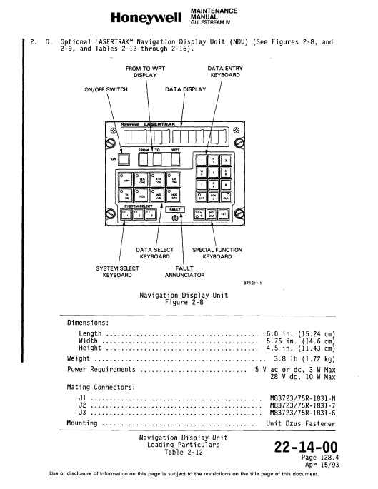 Honeywell SPZ-8000 Digital Automatic Flight Control System – Gulfstream IV System Maintenance Manual, Volume I (Digital PDF) - Image 10