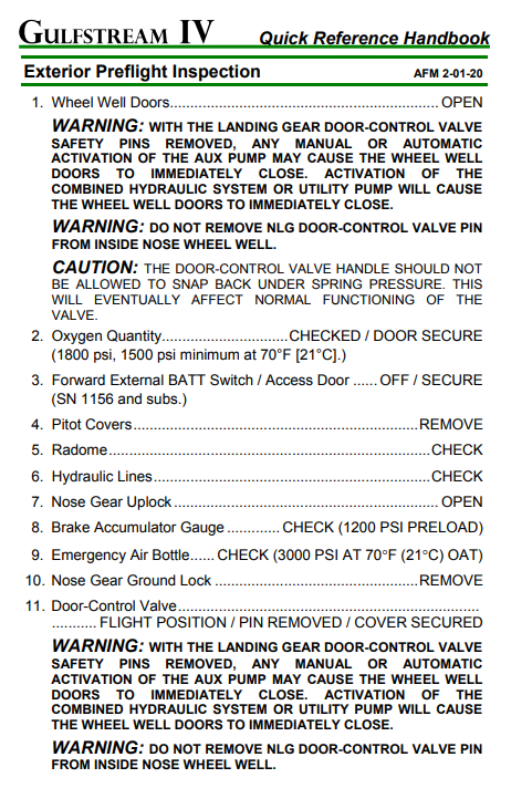 Gulfstream IV Quick Reference Handbook (QRH) – Revision 26 (Digital PDF) - Image 3