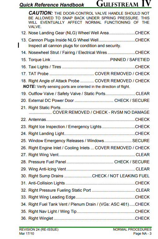 Gulfstream IV Quick Reference Handbook (QRH) – Revision 26 (Digital PDF) - Image 4