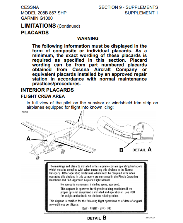 Cessna Grand Caravan EX 208B TKS Ice Protection System Flight Manual Supplement (Digital PDF) - Image 5