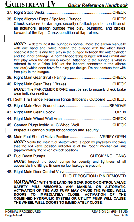 Gulfstream IV Quick Reference Handbook (QRH) – Revision 26 (Digital PDF) - Image 5